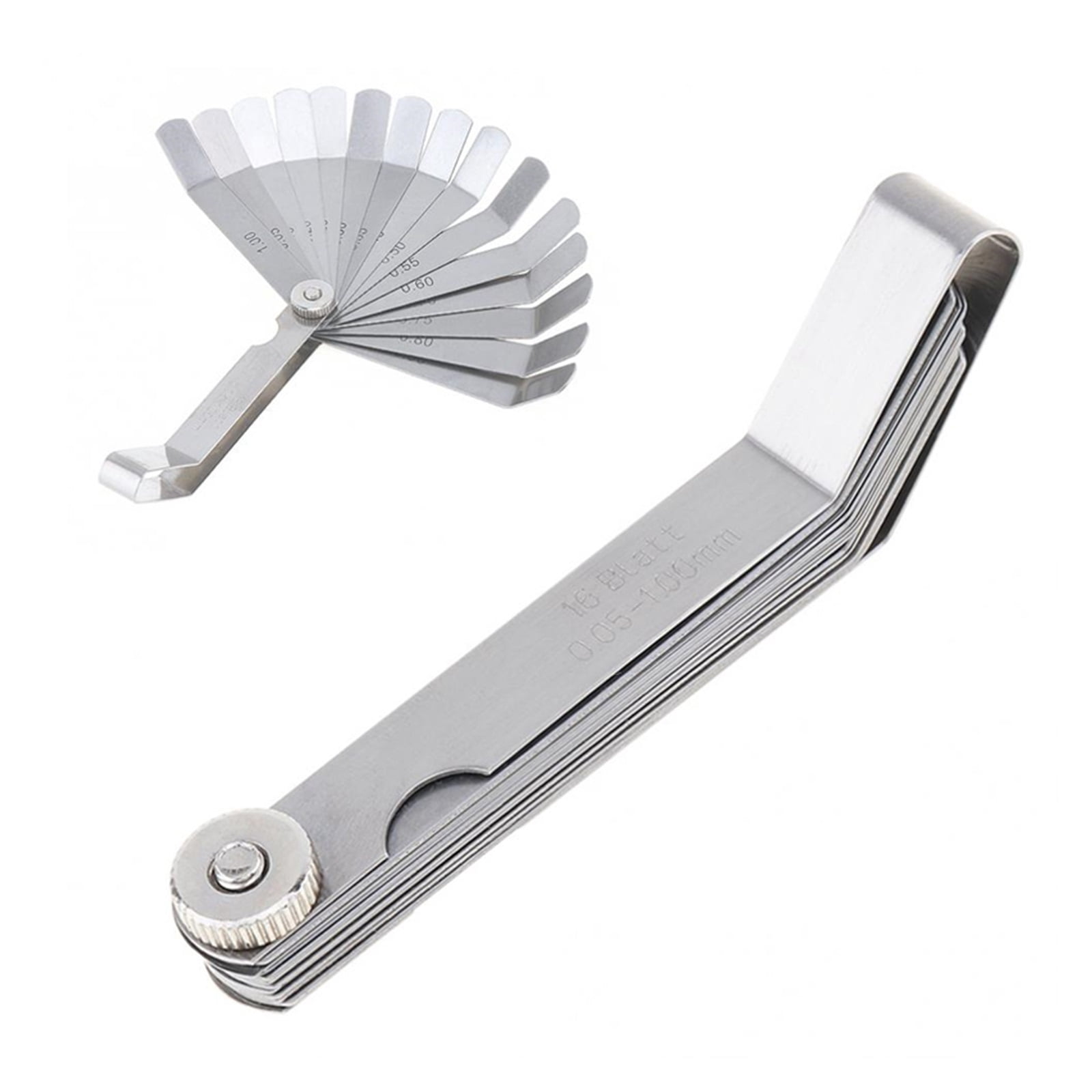 Screw Pitch Gauges 0.05-1mm Thickness Curved Gapped Metric Filler Feeler Gauge Blades For Woodworking Measuring Gauging Tools ,Easy to Use