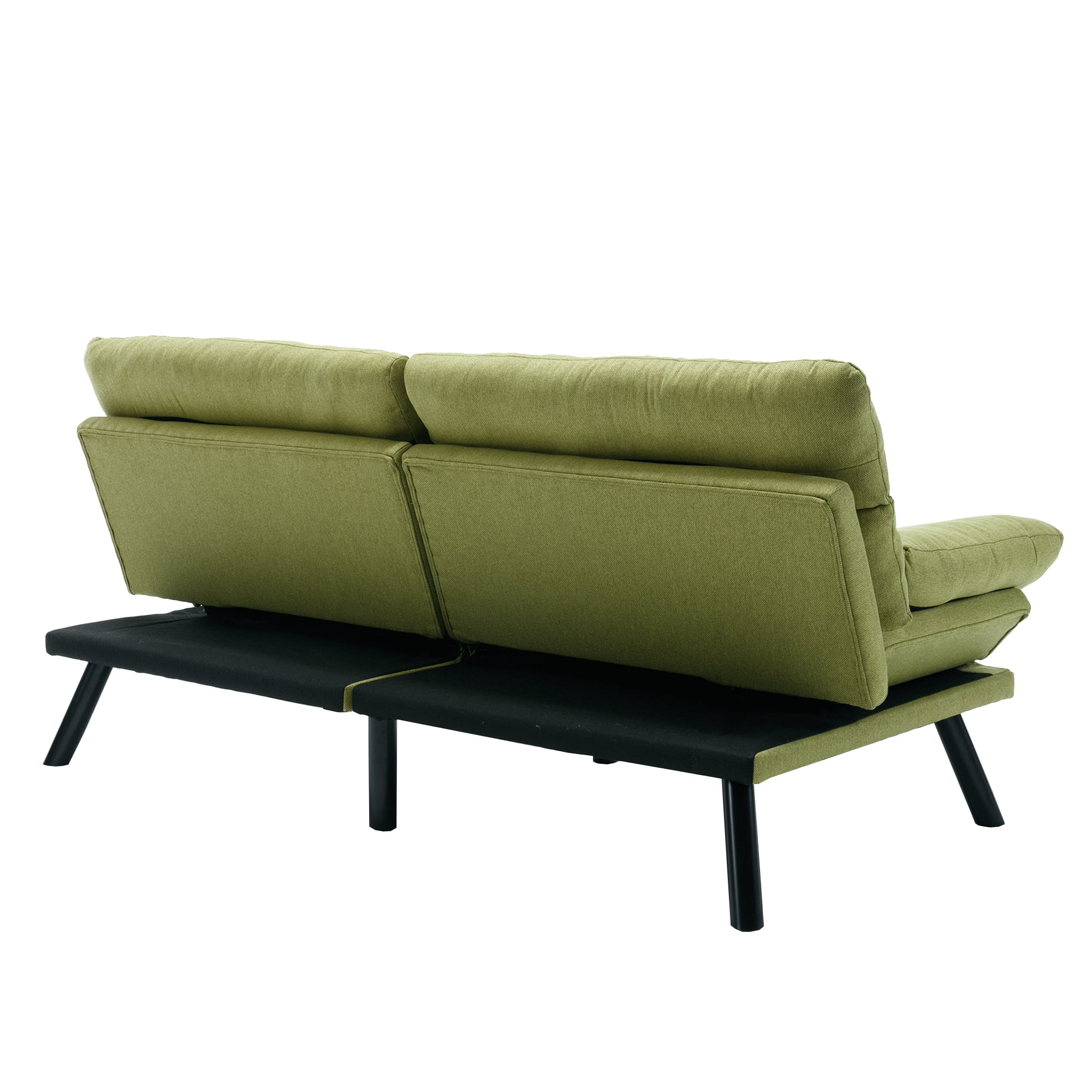 MOONMISS Futon Sofa Bed Linen Couch Modern Convertible Folding Recliner,Green