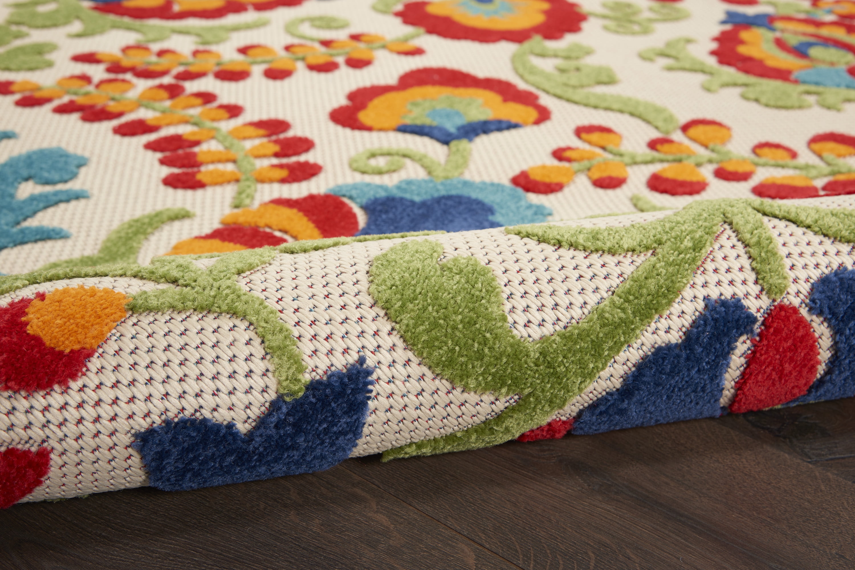 Nourison Aloha Indoor/Outdoor Multicolor 9' x 12' Area Rug, (9x12)