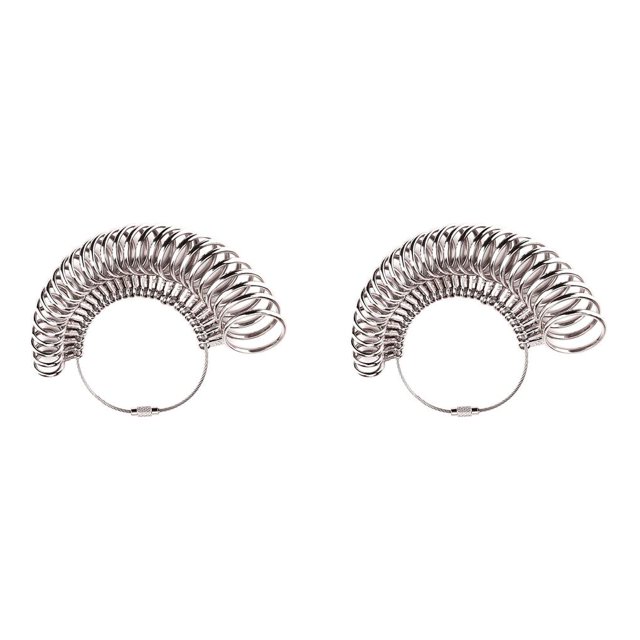 Riwesomey Aluminium Alloy Ring Measurement Loop Portable Measuring Accessories 0-13mm Smooth Anti-rust Sizer Anti-corrosive Tool 2piezas