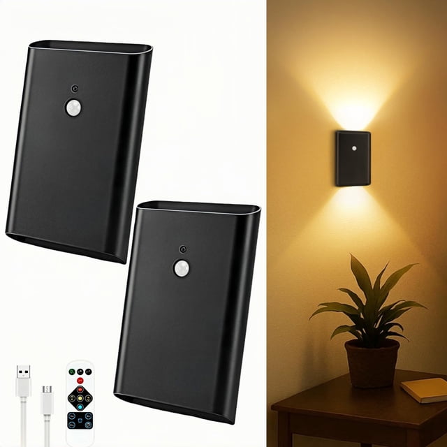 Luz de pared con sensor de movimiento a batería Eneru 5000 mAh, set de 2
