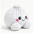 thumbnail image 3 of White Dumpling Plush Toy - Soft Squeezable Stuffed Bao Toy with Embroidered Face, Plush Steamed Bun Dumpling Stuffed Animals Stuffed Toys Cute Food Plushie for Office Desk Decor Stress Relief Gift, 3 of 8