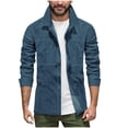 thumbnail image 2 of pstuiky camisas de manga larga para hombre, Camiseta lisa de manga larga con cuello vuelto para hombre, informal, elegante, cómoda, con bolsillos, botones y cremallera. Tops de hombre xl, 2 of 6