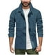 thumbnail image 2 of pstuiky camisas de manga larga para hombre, Camiseta lisa de manga larga con cuello vuelto para hombre, informal, elegante, cómoda, con bolsillos, botones y cremallera. Tops de hombre xl, 2 of 6