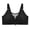 Black, variant on Women's Front Side Buckle Lace Edge Seamless Yoga Bra for Movement Sleep Comfort Adjustable Support Wireless Large Cup