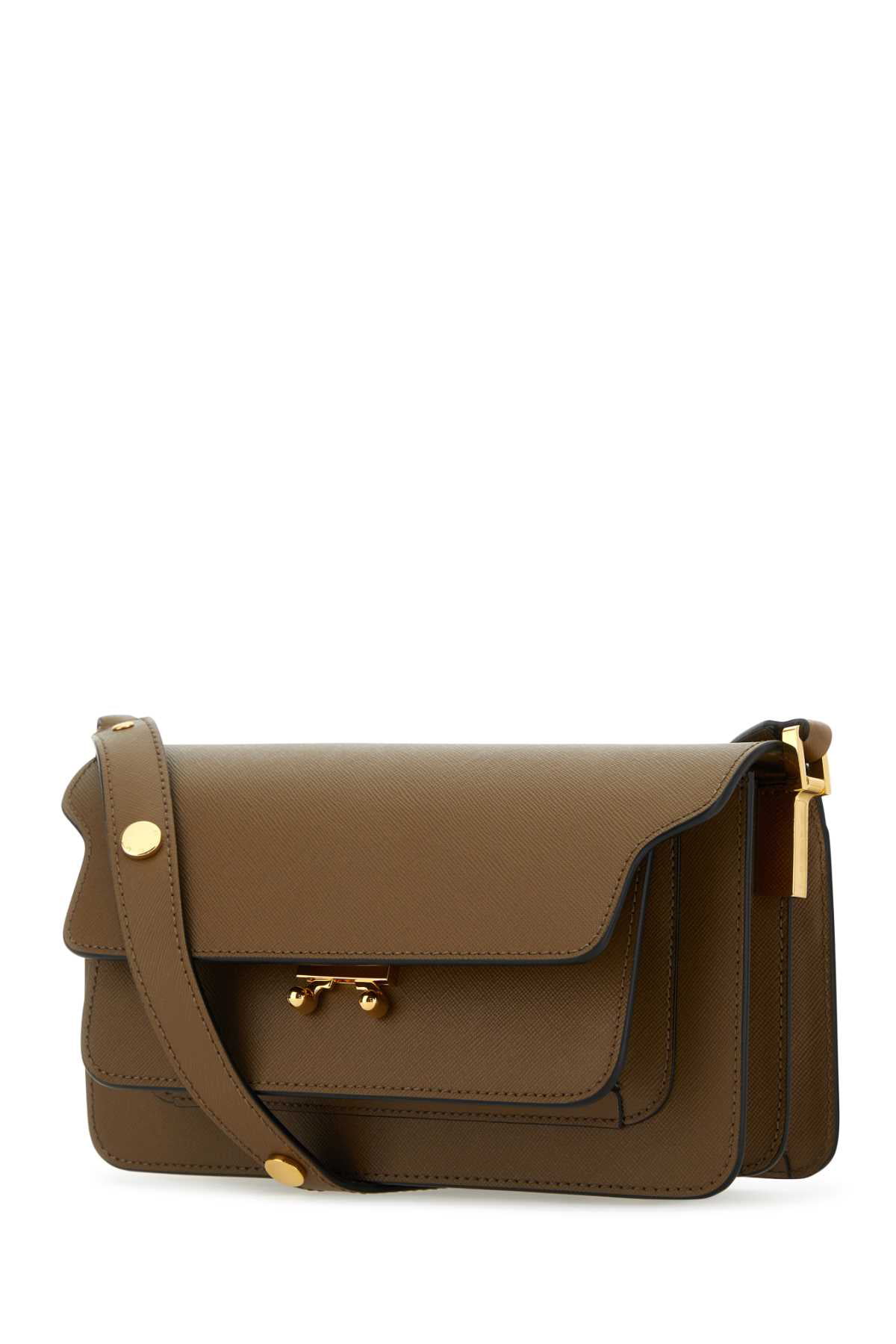 Brown Saffiano leather EW Trunk bag