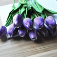 thumbnail image 4 of Morttic Artificial PU Tulips 10Pcs Real Touch Fake Flower Arrangement Bouquets for Home Office Wedding Decoration (Purple), 4 of 8