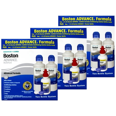3 Pack - Baush & Lomb Boston Advance Multi-Pack, Step 1&2 Leanses Cleaner (2 X 4 fl oz Plus 1 fl oz Cleaner Bottle)