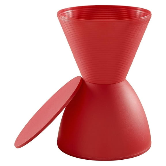 Haste Contemporary Modern Hourglass Accent Stool in Red