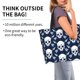 thumbnail image 2 of Balery white arrow Skull Bolsa Tote Estilo Estético con Cremalleras, Bolsa de Hombro, Bolsa de Compras Grande y Plegable, 2 of 8