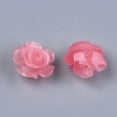 thumbnail image 2 of 10pcs Coral Beads Dyed Flower Cerise 10x10x6mm Hole: 1mm, 2 of 2