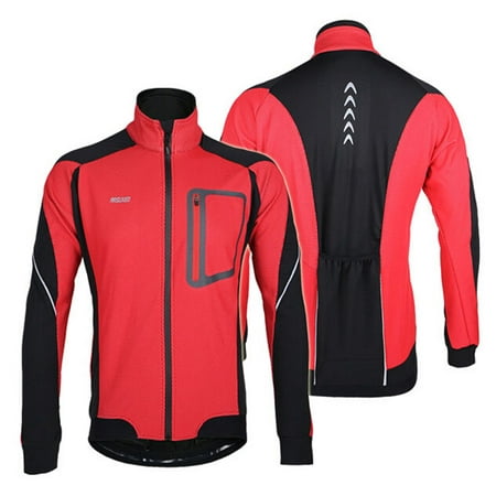 ARSUXEO Winter Warm Thermal Cycling Long Sleeve Jacket Bicycle Clothing Windproof Jersey MTB Mountain Bike