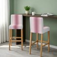 thumbnail image 2 of Light Pink Grey Ombre Bar Stool Cover Set of 6, Modern Abstract Art Gradient Stretch Bar Chair Cover, Removable Washable Pub Counter Stool Chair Slipcover for Kitchen Dining Room Pub Cafe, 2 of 9