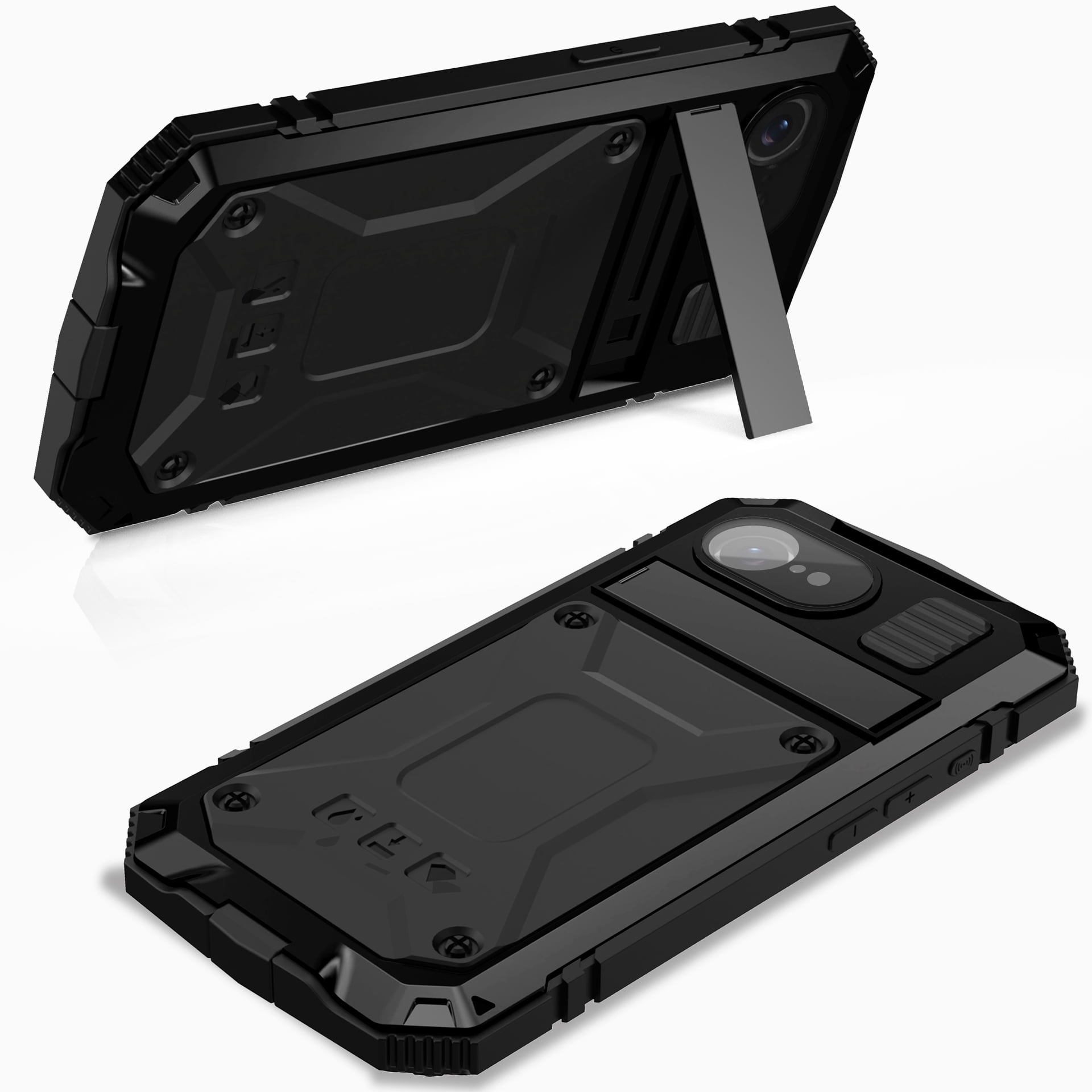 for iPhone 16e Armor Cover Case with Screen Protector, with Built-in 360° Rotate Ring Stand Heavy Duty Protection Cover Case for Apple iPhone 16e, Black