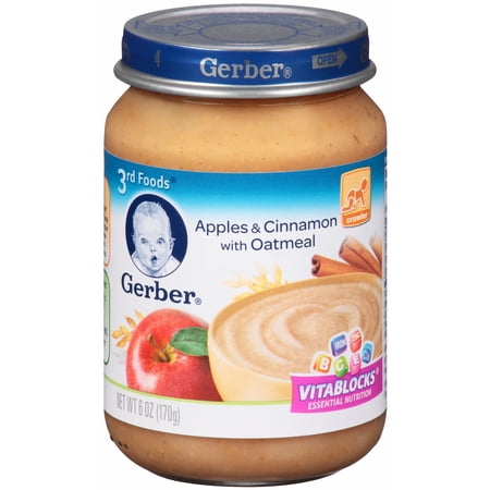 Gerber Nature Select Apples & Cinnamon with Oatmeal Purees Cereal with Fruit 6 oz. Jar