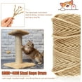 thumbnail image 3 of 50M Sisal Rope for Cat Scratchers, Cat Scratching Sisal Rope 6mm Natural Jute Hemp Rope, Ideal for Replace Scratching Post, Repair Cat Tree, DIY Projects, 3 of 6