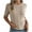 Khaki, variant on Womens Crochet Sweater Short Sleeve Short Sleeve Knitted Crew Neck Tops Fashion Solid Color Loose Casual Shirts (Khaki M)