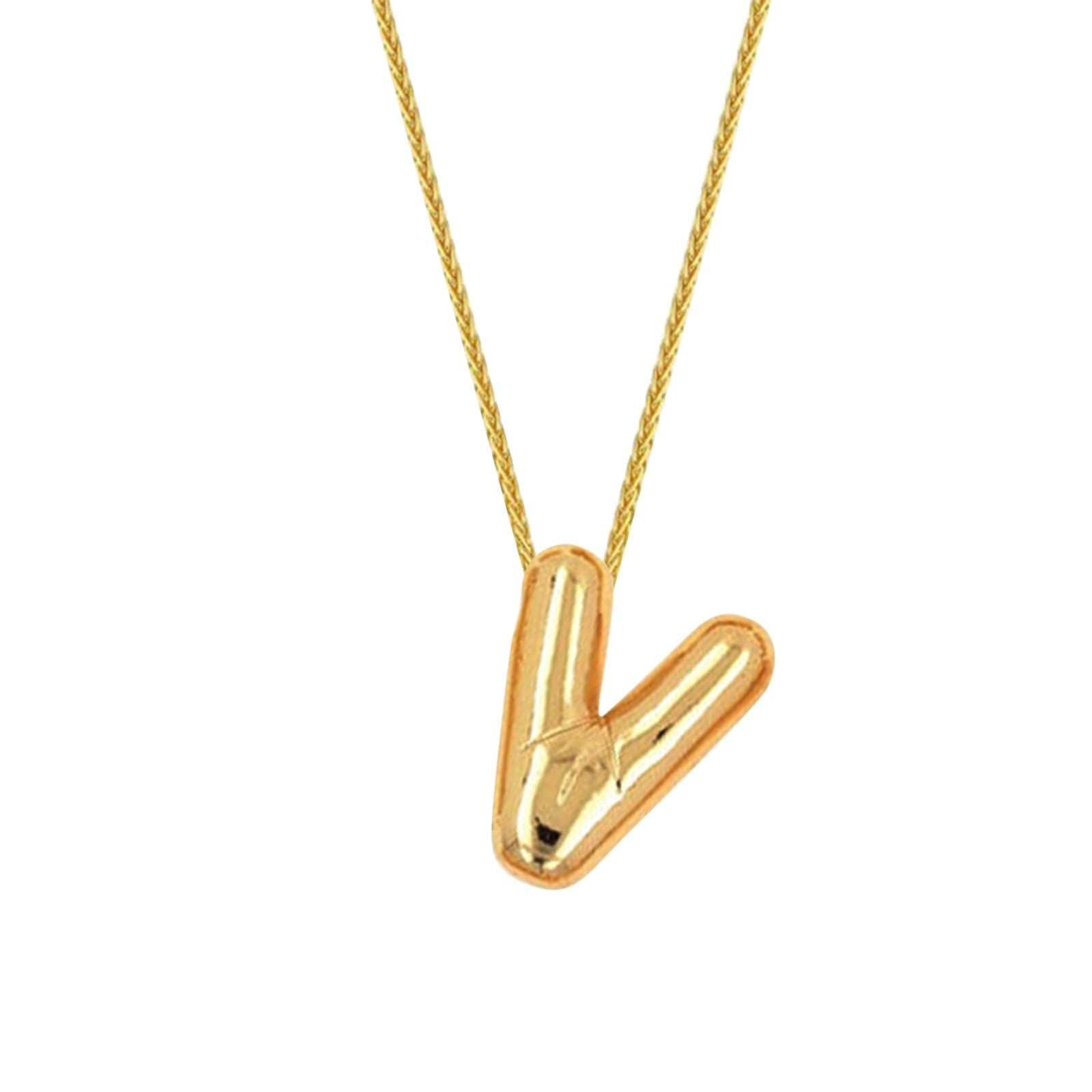 Chunky Bubble Pendant Initial Necklace (Gold) – X Puffs And Frills X