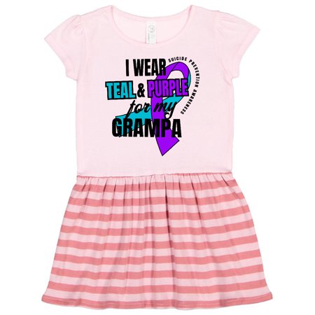 

Inktastic Suicide Prevention I Wear Teal and Purple for My Grampa Gift Toddler Girl Dress