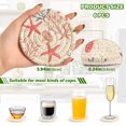 thumbnail image 2 of Yayeee 6 PCS Drink Coasters with Holder Set Woven Absorbent Round Tabletop Hot Pad, Starfish Seashell, 2 of 7