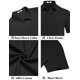 thumbnail image 5 of Camisa COOFANDY para hombre con botones, manga corta, algodón negro, 5 of 6