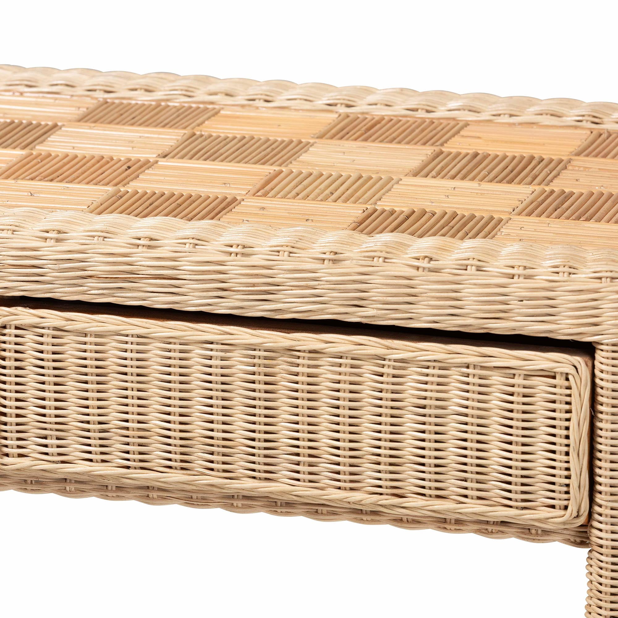 bali & pari Mimi Boho Console Table, 2-Drawer, Natural Rattan