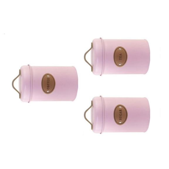 Osdhezcn Pack of 3 Retro Style Kitchen Canisters Set Airtight Metal Storage Jars with Lid