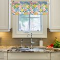 thumbnail image 2 of Yayeee Kitchen Valance Rod Pocket 54" x 18" Living Room Window Curtain, Blue Floral Wave, 2 of 6