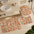 thumbnail image 6 of Bathroom Set with Shower Curtain Sets and Rug, Wood and Leaves Pattern Printed on Bathroom Rugs and Shower Curtain Sets, Designed for Farmhouse Boho Contemporary Bathrooms, 72 x 72 inches, 6 of 8
