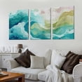 thumbnail image 2 of 2D Flat, Large Modern Abstract Canvas Wall Art  Minimalist Decor with Fluid Blue, Green, and Beige Design for Living Room, Bedroom, or Home Office, Bedroom Artwork , Wall Art Decor 12*16inch*3pcs, 2 of 6