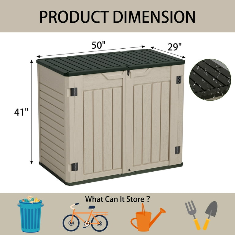 Homall Large 260 Gallon Outdoor Storage Deck Box, HDPE Plastic