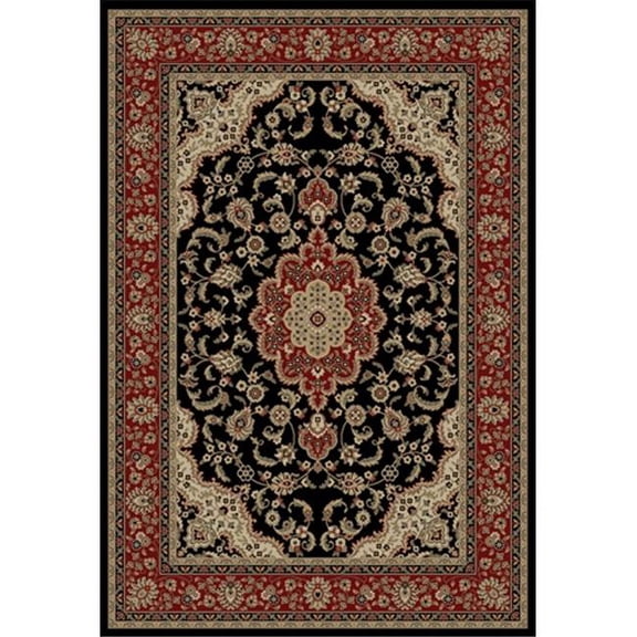 Barclay Medallion Kashan 2 ft. 3 in. x 3 ft. 11 in. Rectangular Area Rug in Black