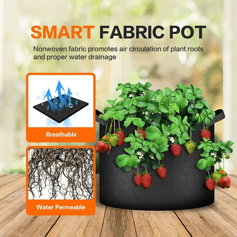 Heavy Duty Thickened 1/3 / 5 / 7 / 10 / 15 / 20 / 25 / 40 / 50/75/100 Gallon  Fabric Smart Bag Grow Bag for Trees and Flowers - China Grow Bag and Root  Control Bag price