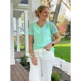 thumbnail image 5 of MOSHU V-Neck Blouses for Women Lace Short Sleeve Shirts Casual Women Tops, 5 of 9
