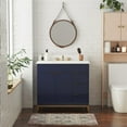 thumbnail image 2 of CosmoLiving Leona 36" Bathroom Vanity, Navy with Gold Metal, 2 of 18