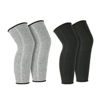 Uxcell 38cm Cut Resistant Leg Sleeves, 2Pair HPPE Protective Leg Protectors Sleeves Thin Skin Protective Sleeves for Welding Mowing Construction, Black/Gray