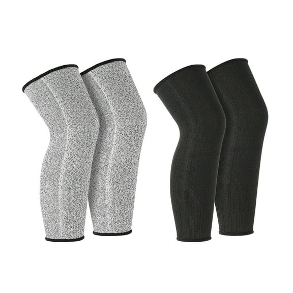 Uxcell 38cm Cut Resistant Leg Sleeves, 2Pair HPPE Protective Leg Protectors Sleeves Thin Skin Protective Sleeves for Welding Mowing Construction, Black/Gray