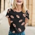 thumbnail image 2 of TSADFHJI Tuniques pour Femmes Manches Courtes Pack T-Shirt Décontracté Imprimé Cool Col Rond Noir, 2 of 5