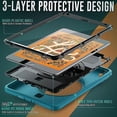 thumbnail image 4 of Funda de TPU + PC a prueba de golpes para tableta con soporte, ranura para bolígrafo y correa para el hombro para iPad Mini 2019 / Mini 4 (rosa oscuro), 4 of 5