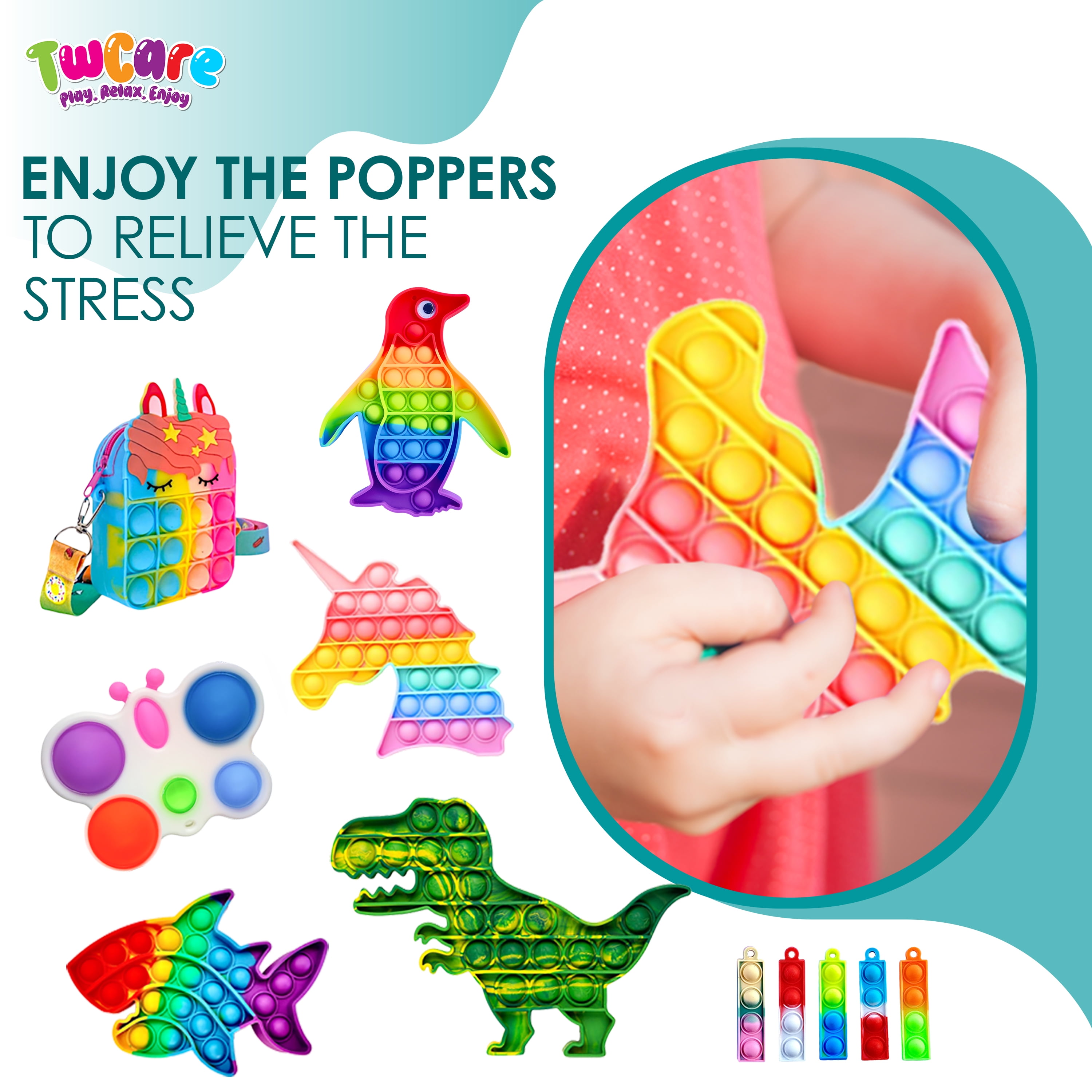 120 Pack Fidget Toys Set, Sensory Party Favors, ADHD Autism Stress Relief, Classroom Prizes  (图5)