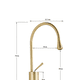 thumbnail image 2 of Grifo Mezclador Para Baño Lavabo Llave Monomando Fregadero Acabado Mate Xtellar Color Dorado, 2 of 3