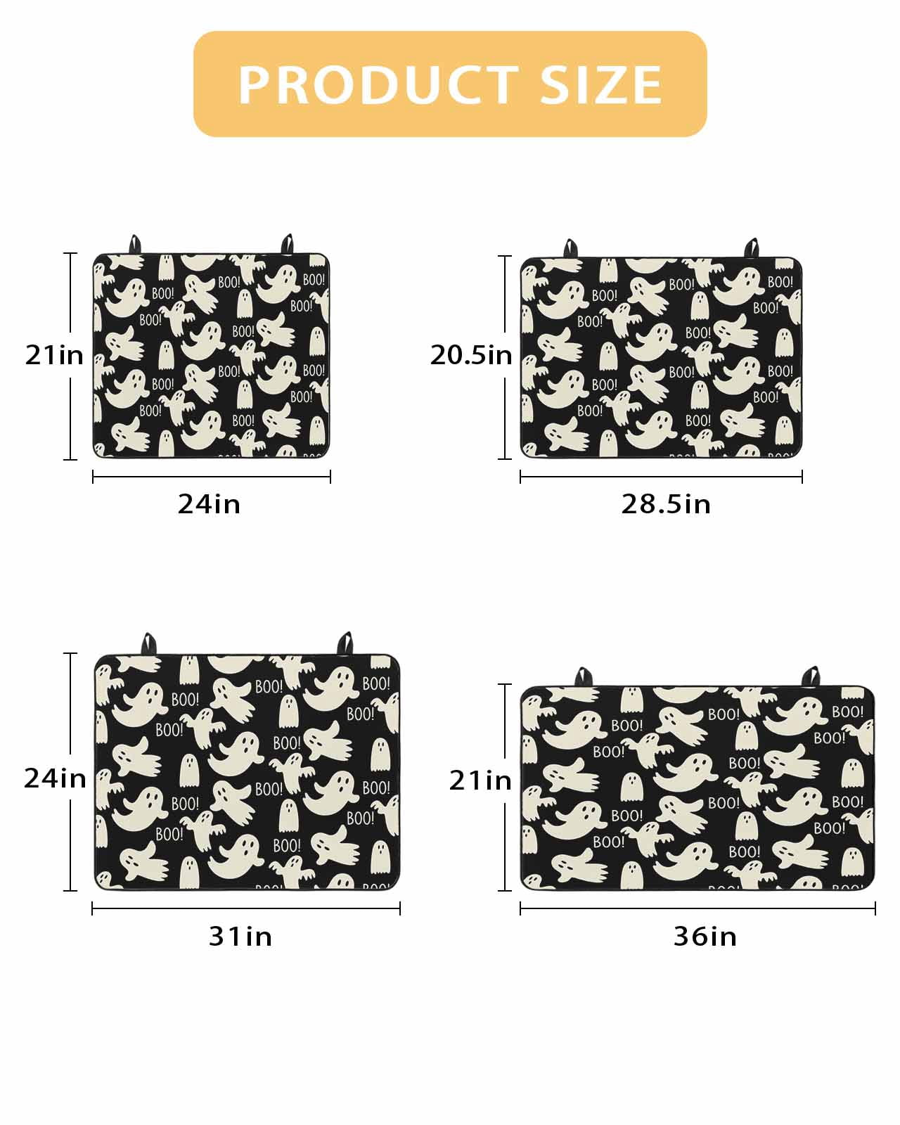 Large Induction Cooktop Protector Mat Halloween Stove Top Covers for Electric Stove, White Scary Ghosts Horror Vintage Black Decorative Stove Burner Cover Mats, Glass Top Stove Cover