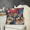 thumbnail image 2 of Zippered Throw Pillow Covers Dog Cute Animal White Blue Brown Decor Comfortable Home Office Square Pillow Covers, 2 of 5