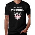 thumbnail image 1 of T-shirt Vache Drôle en Coton Doux à Col Rond et Manches Courtes Not In The Moood, 1 of 5