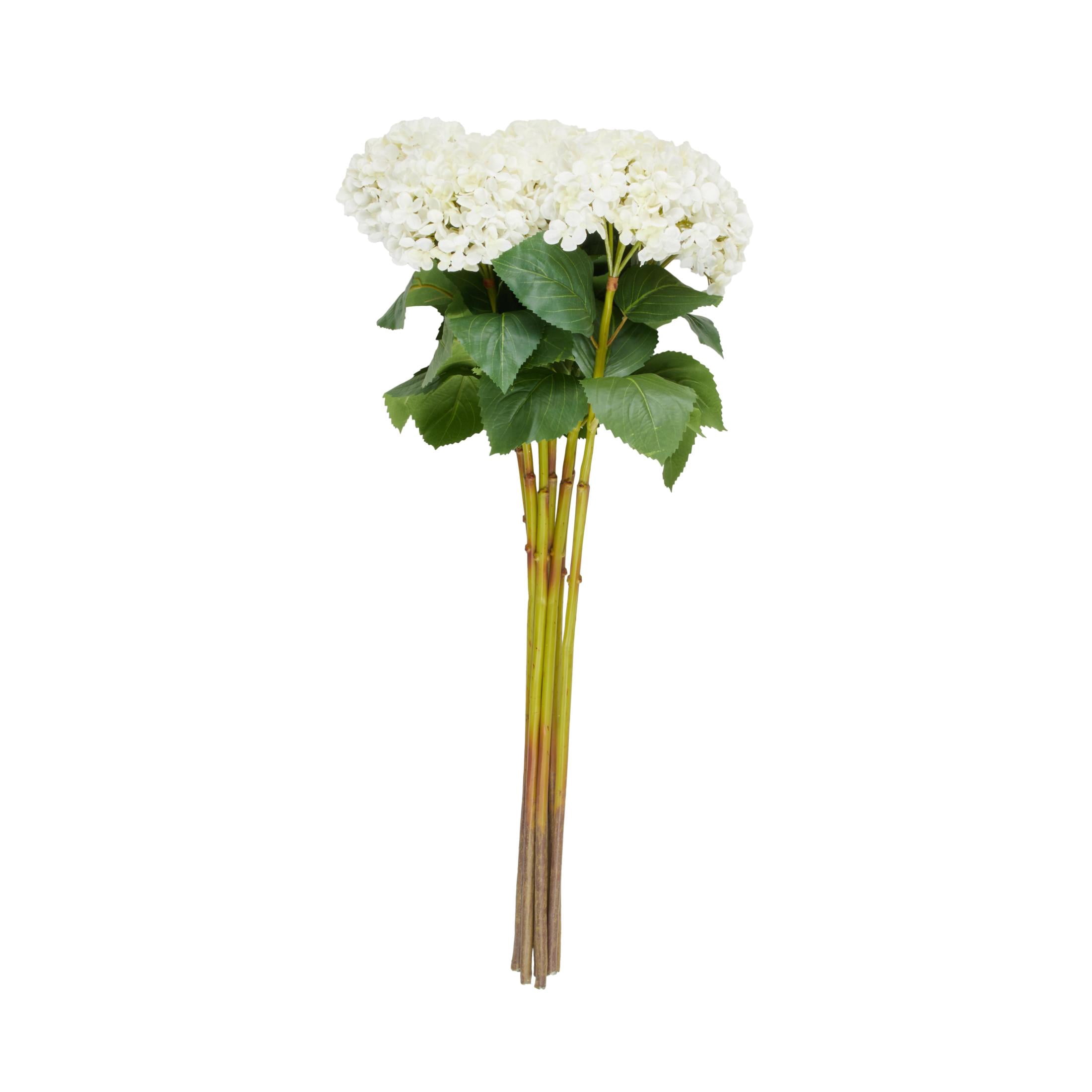 34" Plastic Floral Tall Hydrangea Artificial Flower Stem, by DecMode (8 Count)