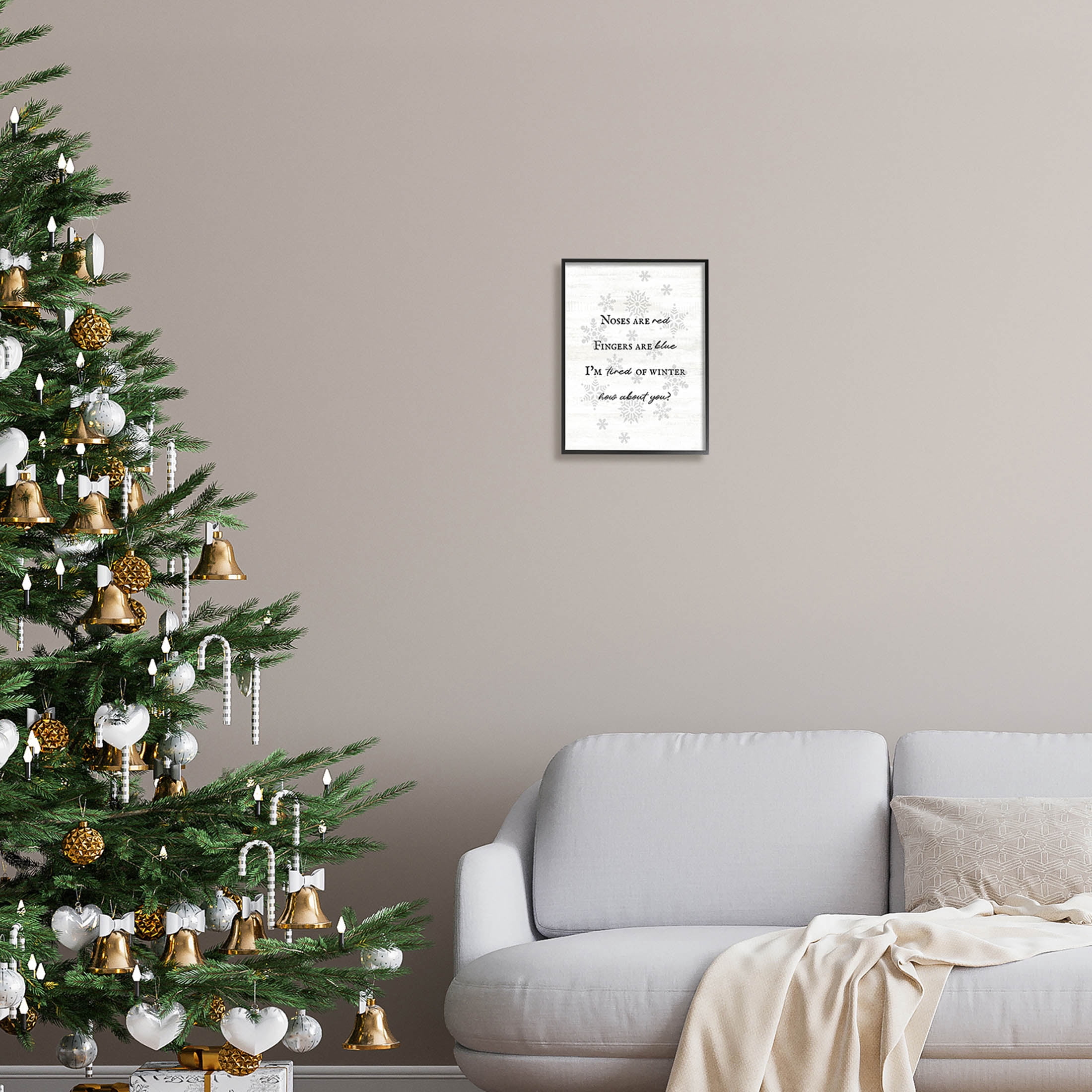 Tired Of Winter Funny Poem Holiday Graphic Art Black Framed Art Print Wall Art