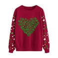 thumbnail image 3 of Felirenzacia St. Patrick Women’s Raglan Sweatshirt Shamrock Print Long Sleeve Pullover Tops Casual Holiday Shirt, Red,S, 3 of 5