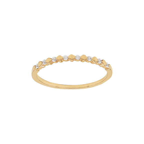 Women's Welry Stacking Ring with Cubic Zirconia in 14kt Yellow Gold, Size 7