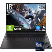 HP OMEN 16 HyperX Gaming Laptop, 16" 1920 x 1200 165Hz LED Display, Intel Core Ultra 7 356H, NVIDIA RTX 5060, RGB Backlit KB, Windows 11 Home(16GB DDR5 RAM - 512GB SSD)