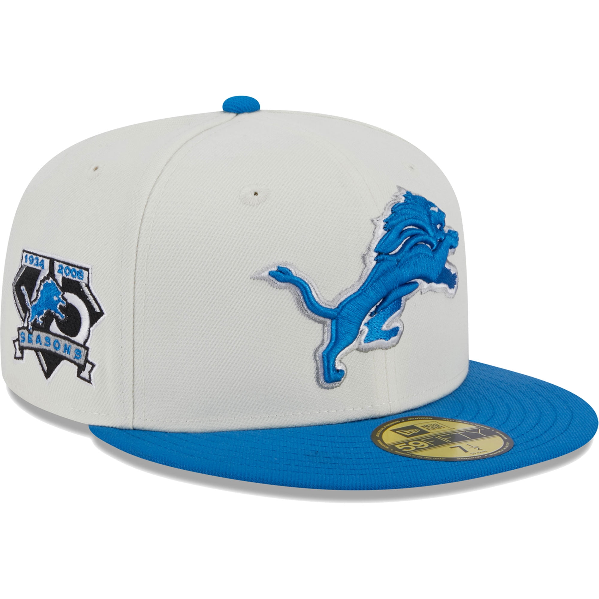 Men's New Era Cream Detroit Lions Retro 59FIFTY Fitted Hat - Walmart.com